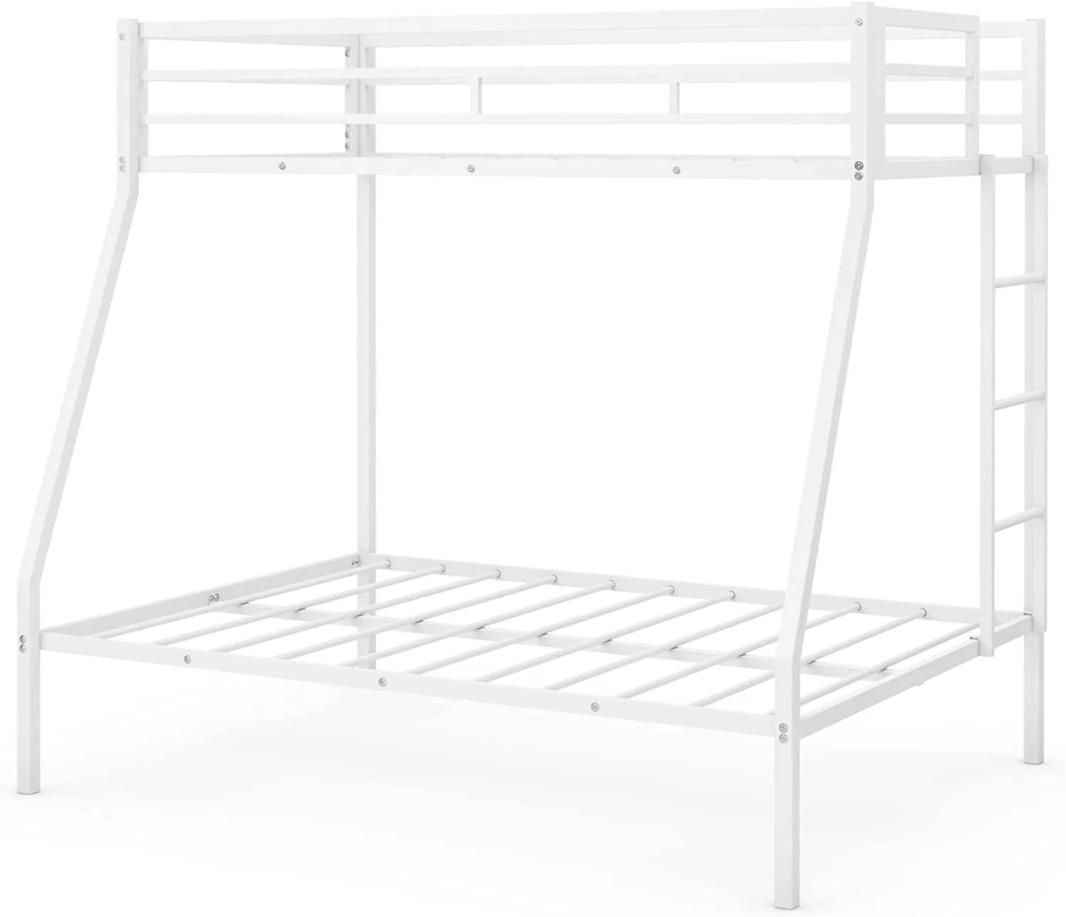 Giantex Metal Bunk Bed, Twin Over Full Size Bed w/ Removable Ladder & Steel Slats Support