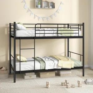 Giantex Metal Bunk Bed Twin Over Twin, Bunk Beds for Kids, Teens & Adults Bunk Bed with Stairs bed frame, queen bed