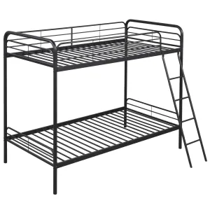 Giantex Metal Bunk Bed Twin Over Twin, Heavy Duty Twin Bunk Beds with Inclined Ladder & Safety Guardrails bed frame, queen bed