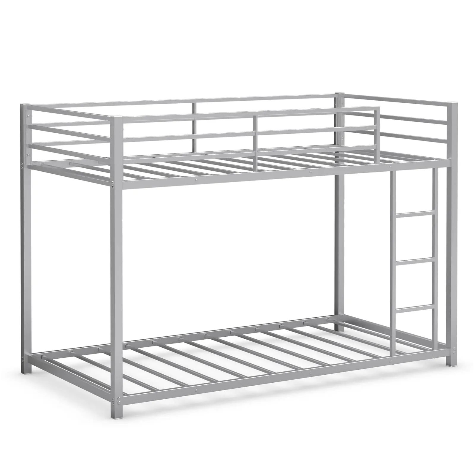 Giantex Metal Bunk Bed Twin Over Twin, Low Profile Bunk Bed Frame with Ladder & Full Length Guardrail bed frame, queen bed