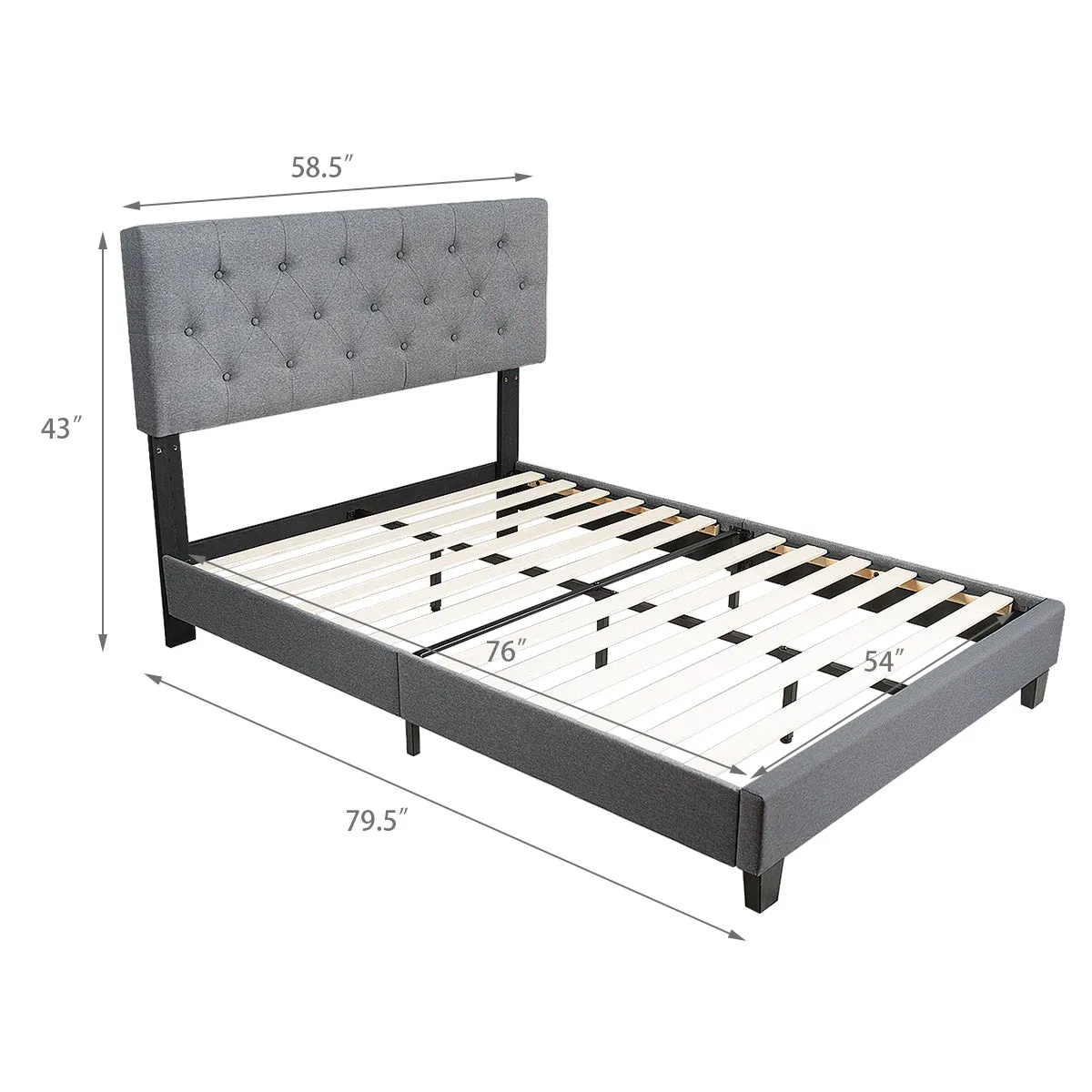Giantex  Metal Frame & 12 Strong Wooden Slat Support, Easy Assembly, Bed Mattress Foundation (Full)
