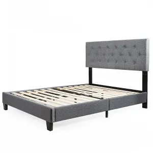 Giantex  Metal Frame & 12 Strong Wooden Slat Support, Easy Assembly, Bed Mattress Foundation (Full) bed frame, queen bed