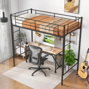 Giantex Metal Loft Bed Twin Size, Heavy Duty Metal Loft Bed Frame bed frame, queen bed