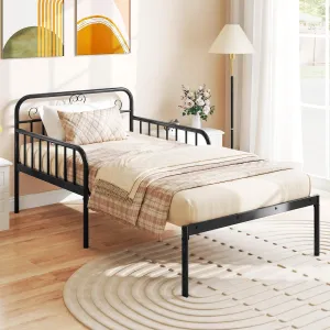 Giantex Metal Twin Bed Frame, Convertible Sofa Bed with Headboard & Armrests, Pull-Out Sleeper Chair Bed bed frame, queen bed