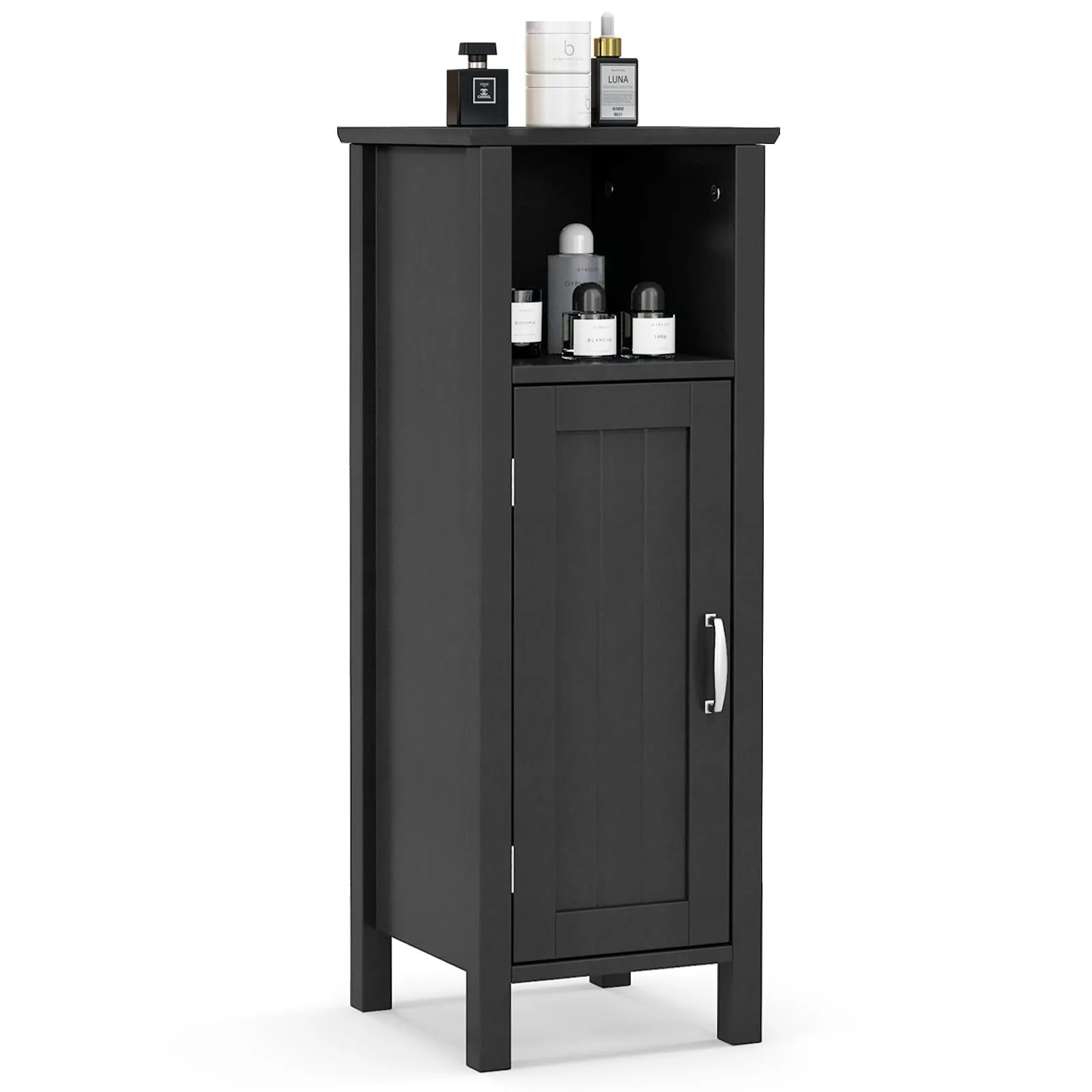 Giantex Narrow Bathroom Storage Cabinet - Corner Unit with Open Compartment, Adjustable Shelf bathroom organizer, toilet brush holder
