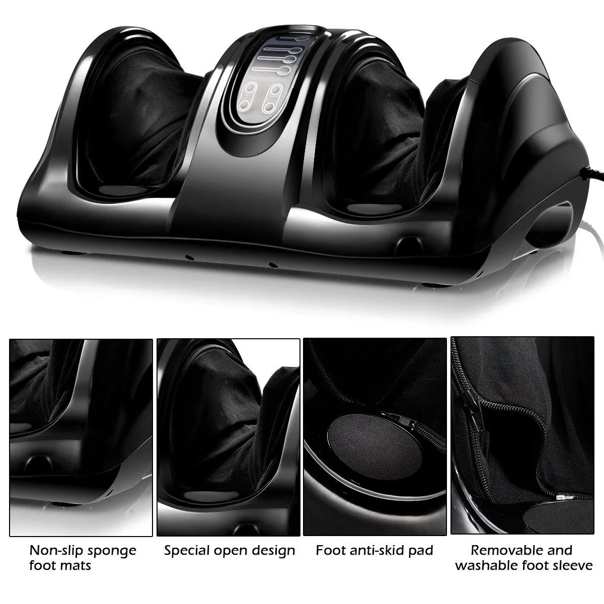 Giantex Nerve Pain Therapy Spa Gift Deep Kneading Rolling Massage for Leg Calf Ankle, Burgundy/Red/Black/Gray