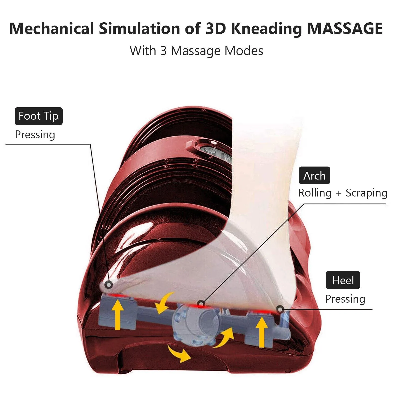 Giantex Nerve Pain Therapy Spa Gift Deep Kneading Rolling Massage for Leg Calf Ankle, Burgundy/Red/Black/Gray