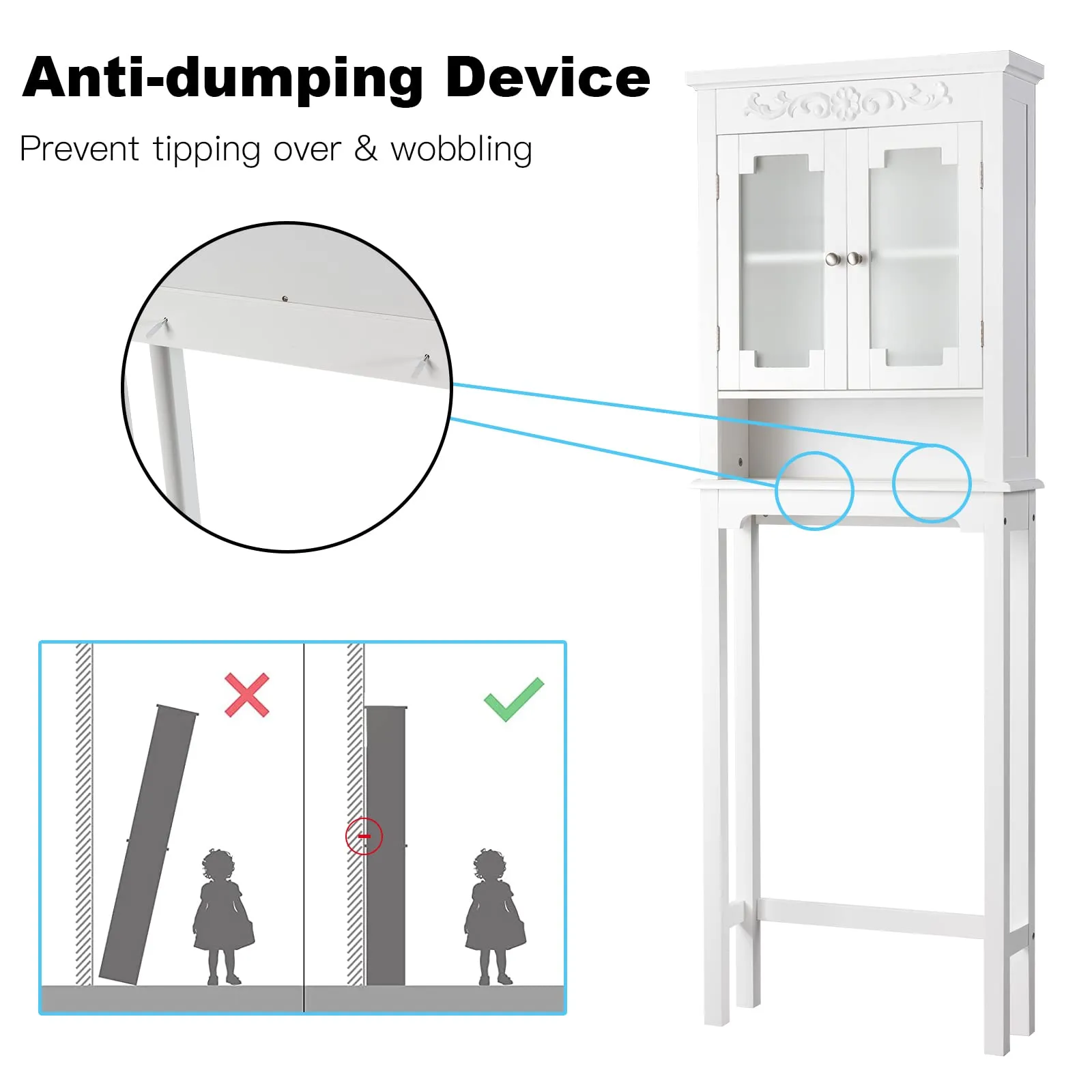 Giantex Over The Toilet Bathroom Space Saver, 3-Shelf Bathroom Organizer