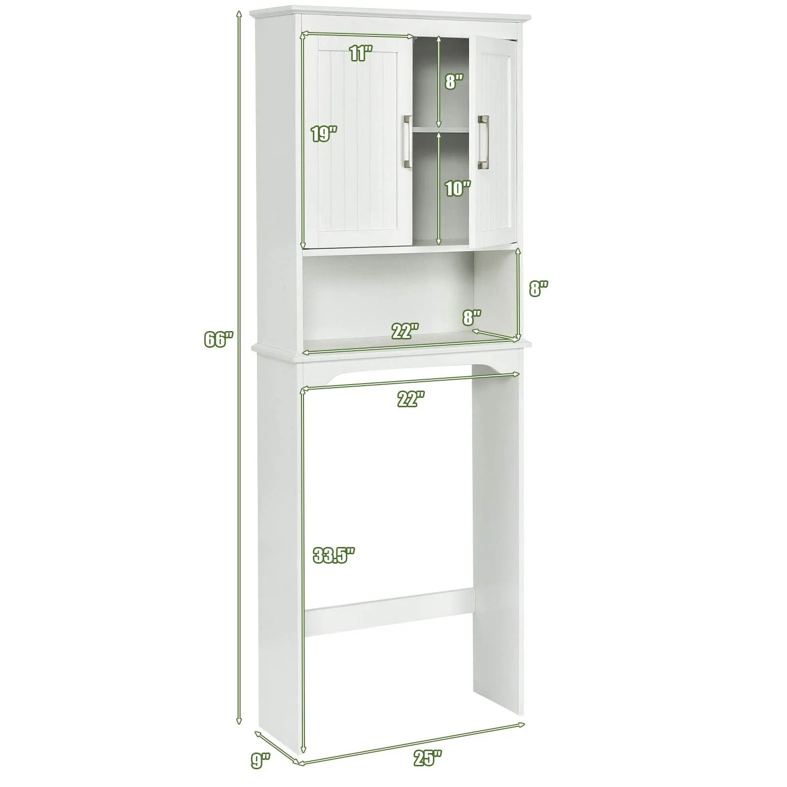 Giantex Over The Toilet Bathroom Space Saver Free Standing Toilet Rack with Adjustable Inner Shelf