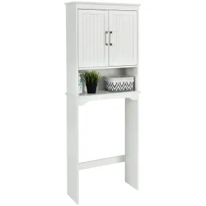 Giantex Over The Toilet Bathroom Space Saver Free Standing Toilet Rack with Adjustable Inner Shelf bathroom organizer, toilet brush holder