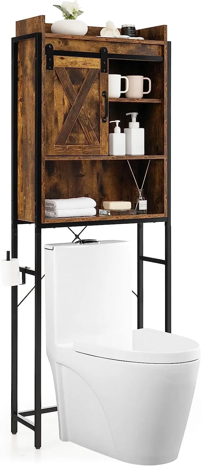 Giantex Over-The-Toilet Storage Cabinet, Freestanding 4-Tier Bathroom Organizer Rack