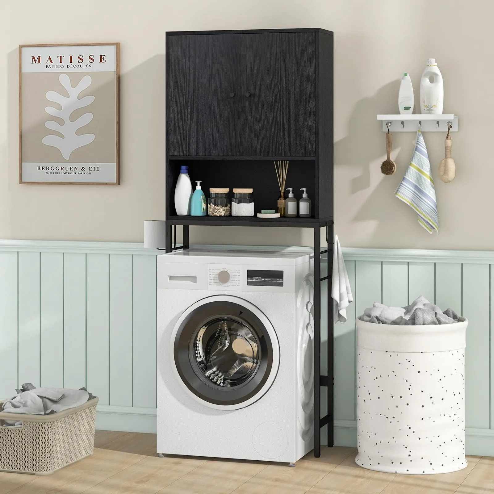 Giantex Over The Toilet Storage Cabinet - Toilet Shelf Rack with Anti-Tip Device