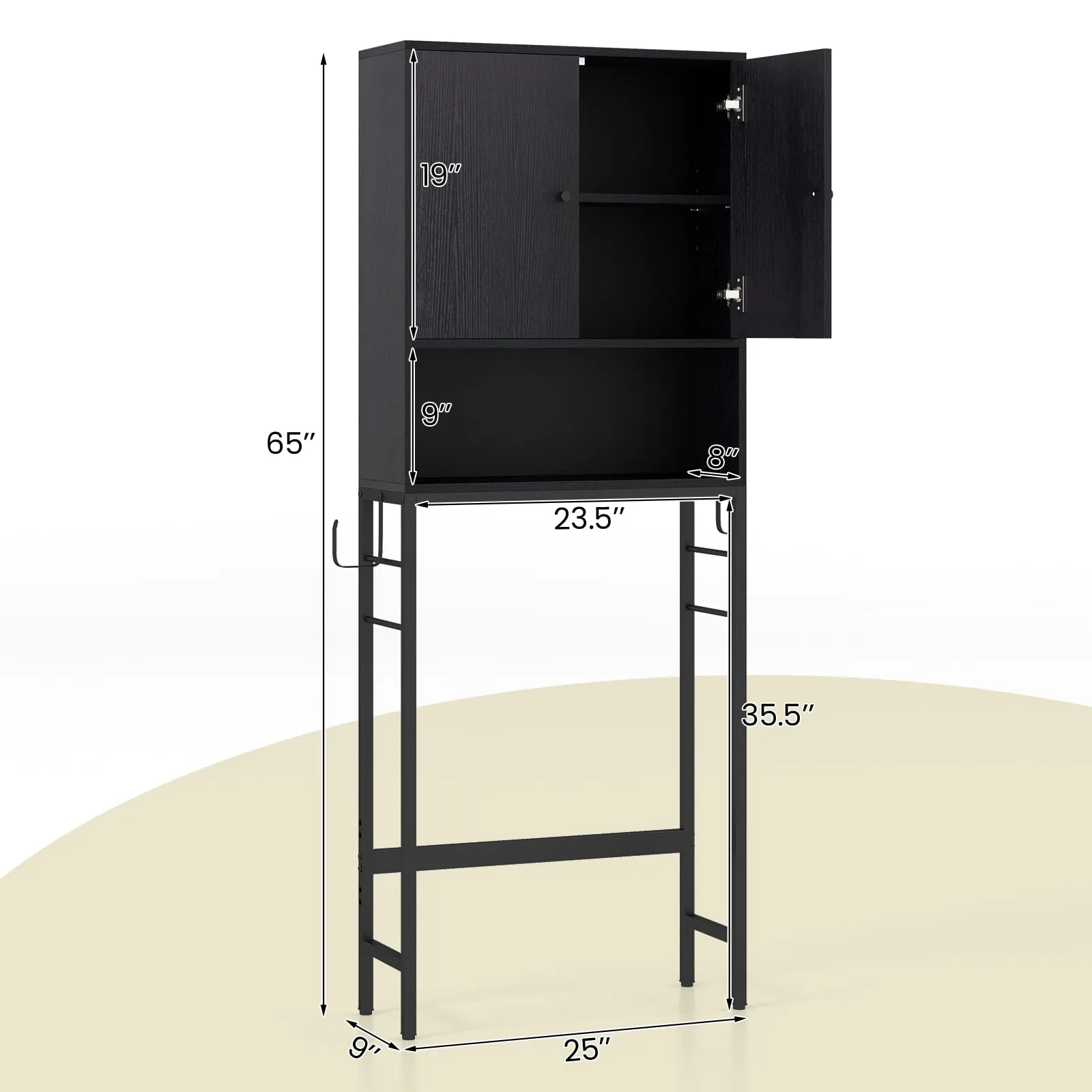 Giantex Over The Toilet Storage Cabinet - Toilet Shelf Rack with Anti-Tip Device