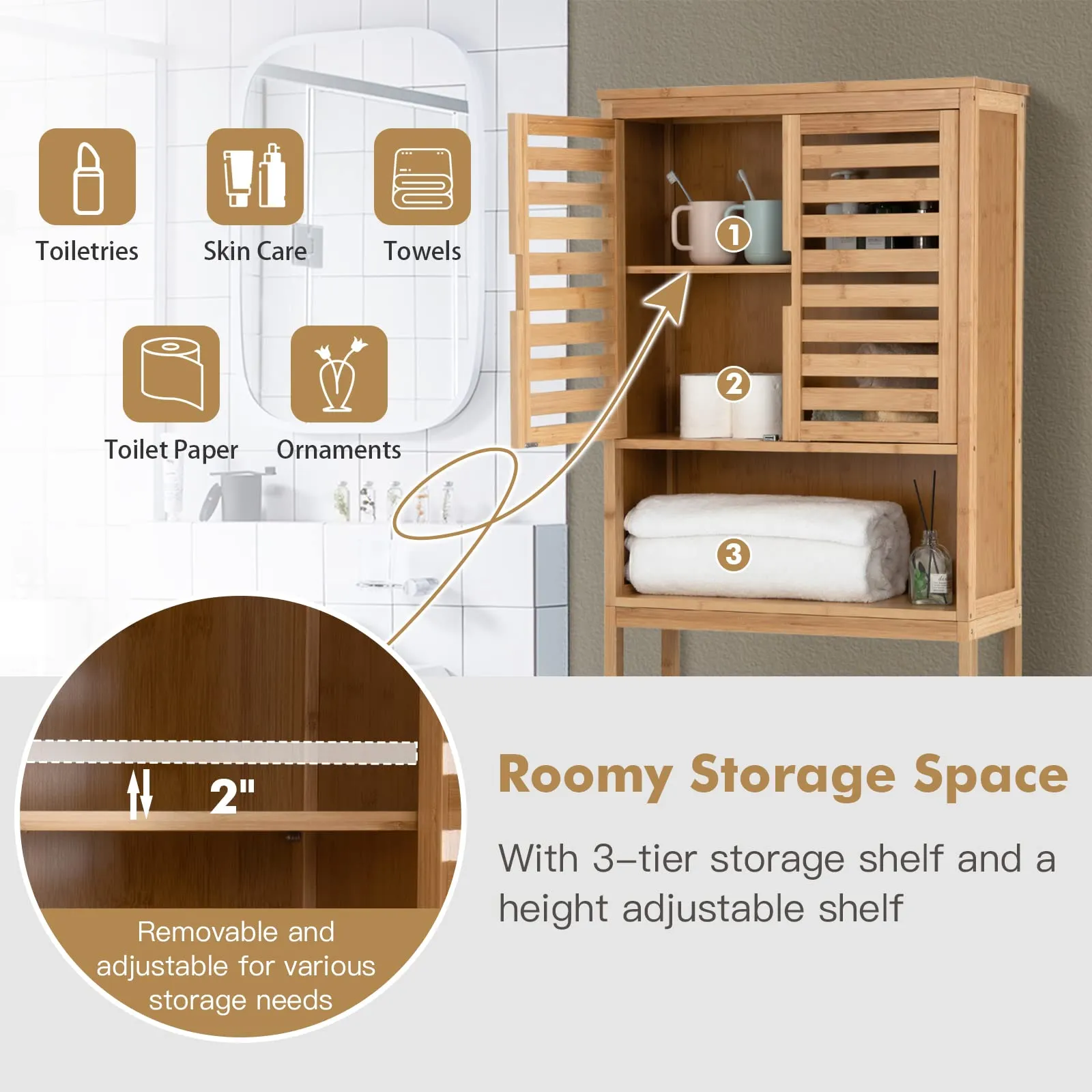 Giantex Over-The-Toilet Storage Cabinet