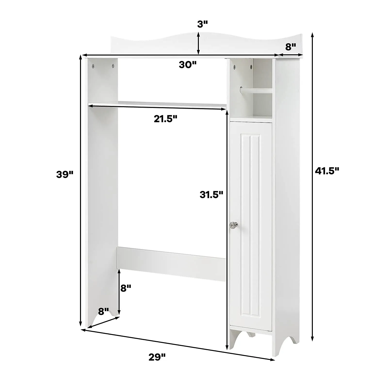 Giantex Over-The-Toilet Storage Rack, Bathroom Freestanding Space Saver with 1-Door Side Storage Cabinet