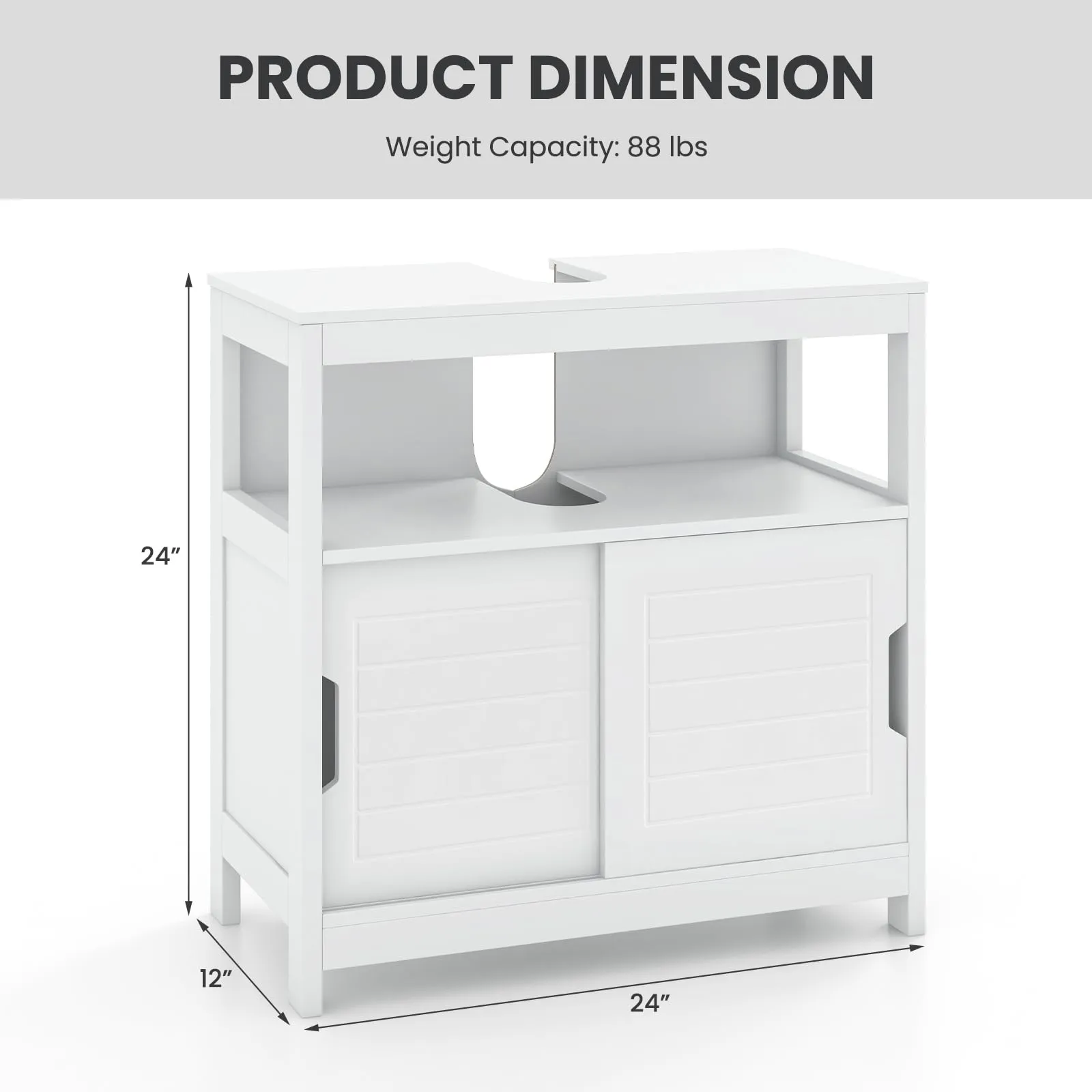 Giantex Pedestal Sink Storage Cabinet - Bathroom Vanity Without Vessel Sink, Storage Cabinet, Bathroom Space Saver Organizer