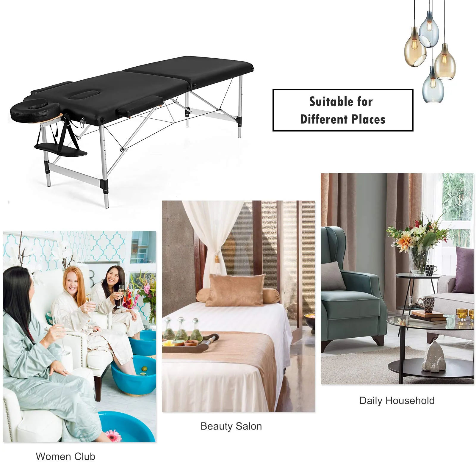 Giantex Portable Massage Table 84inch, Folding Lash Bed Aluminium Frame