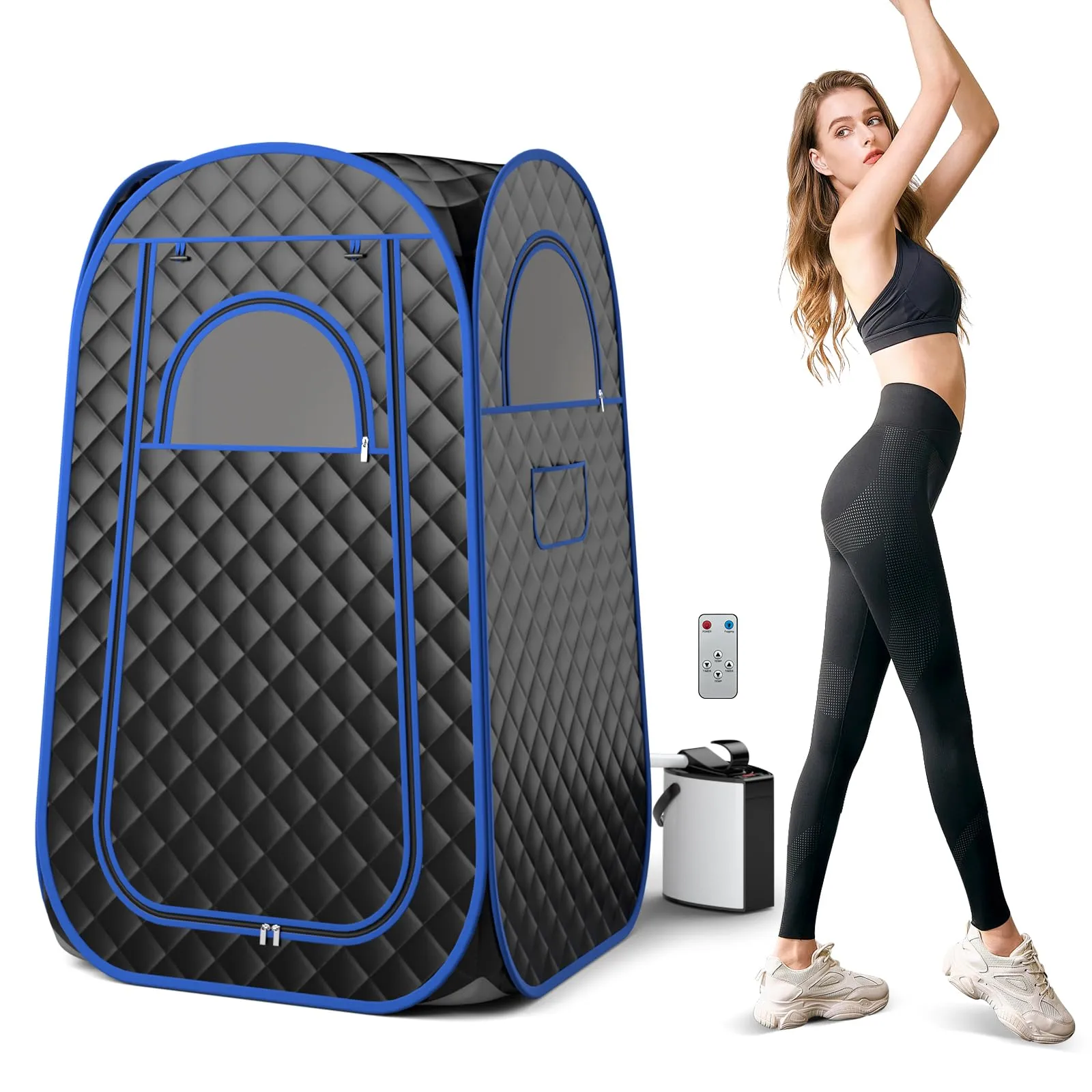 Giantex Portable Sauna, Full Body Steam Sauna w/ 3L Steam Box folding chair, portable chair
