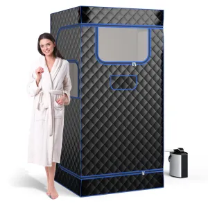 Giantex Portable Steam Sauna, Full Body Sauna Box with 3L Steam Generator, Remote Control folding chair, portable chair