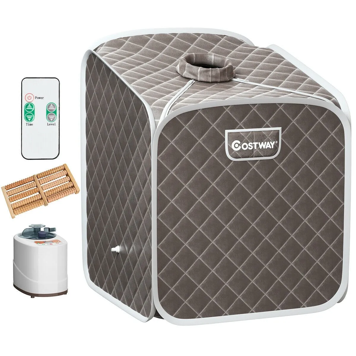 Giantex Portable Steam Sauna Spa 2L Folding Private Sauna Tent W/Chair Foot