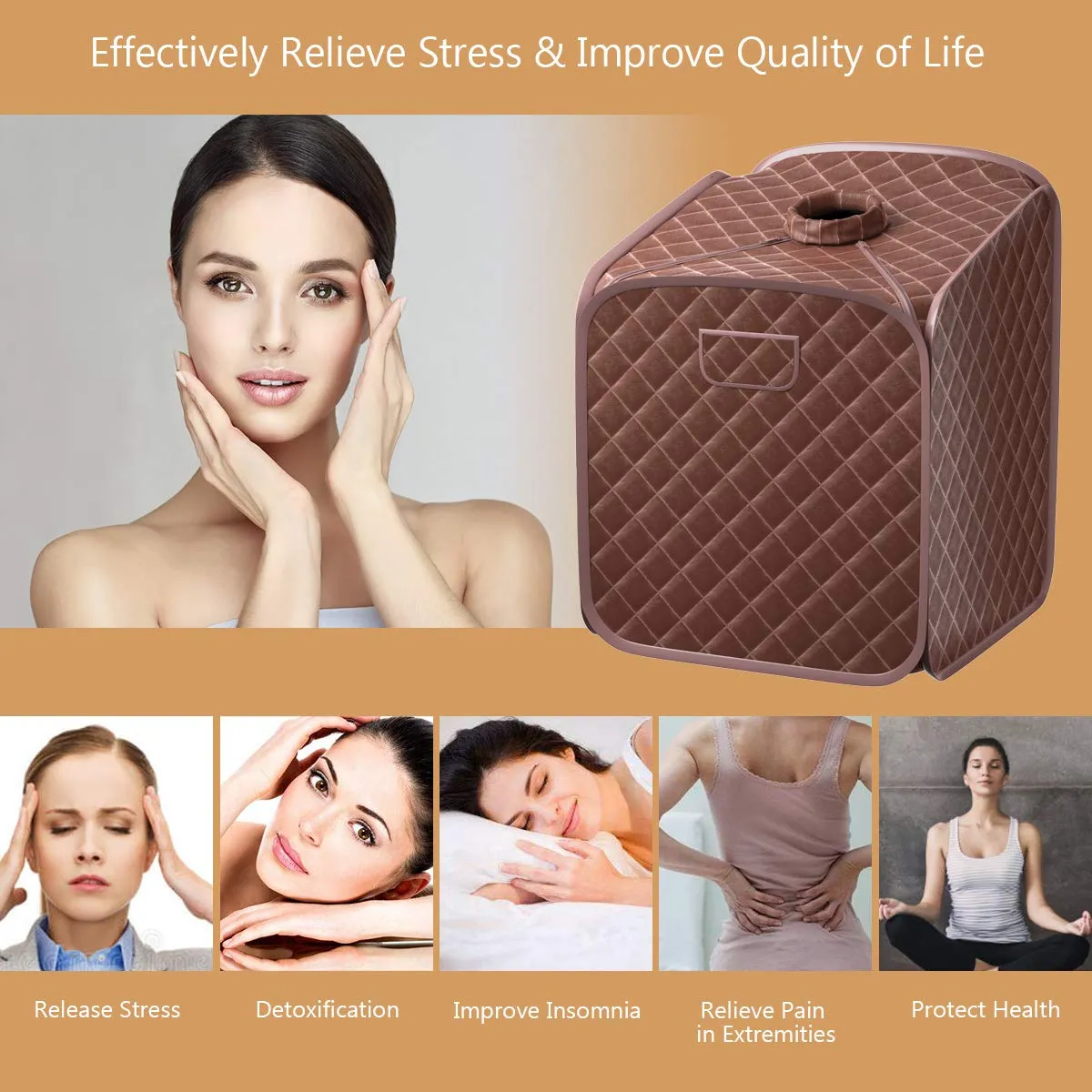 Giantex Portable Steam Sauna Spa 2L Folding Private Sauna Tent W/Chair Foot