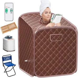 Giantex Portable Steam Sauna Spa 2L Folding Private Sauna Tent W/Chair Foot folding chair, portable chair