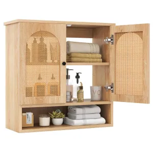 Giantex Rattan Bathroom Medicine Cabinet bathroom organizer, toilet brush holder