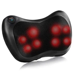 Giantex Shiatsu Back Neck Massager with Heat, Kneading Massage Pillow for Muscle Pain Relief folding chair, portable chair