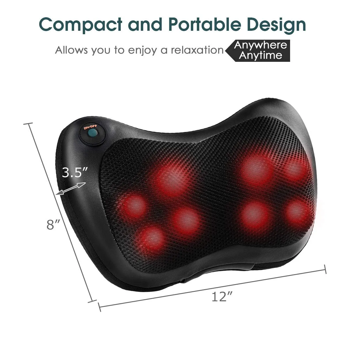 Giantex Shiatsu Back Neck Massager with Heat, Kneading Massage Pillow for Muscle Pain Relief