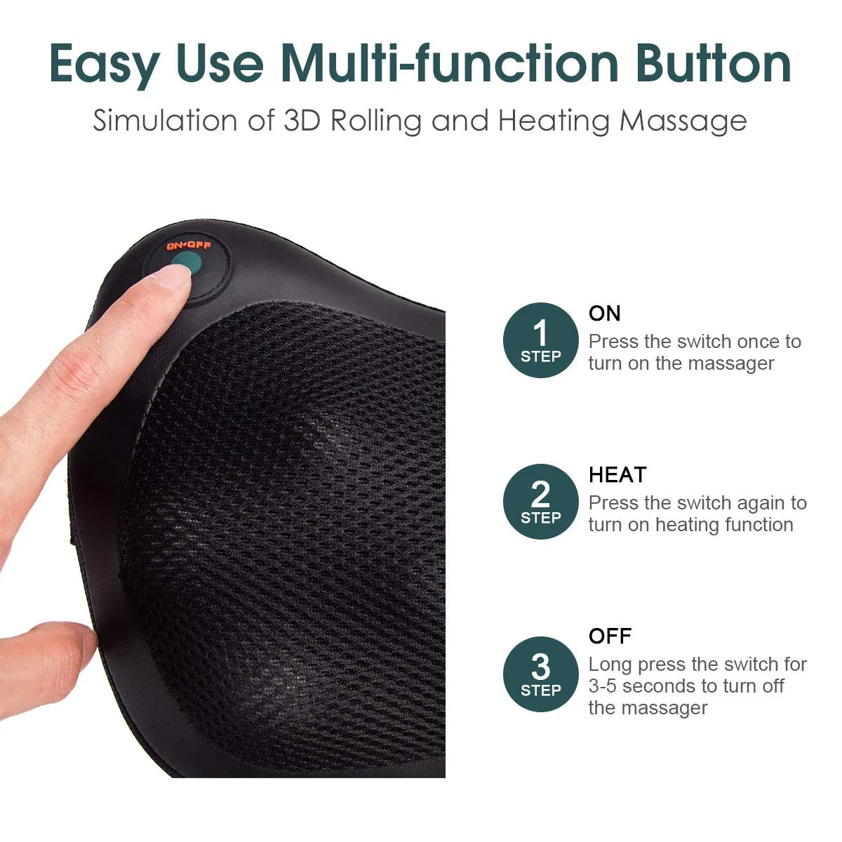Giantex Shiatsu Back Neck Massager with Heat, Kneading Massage Pillow for Muscle Pain Relief