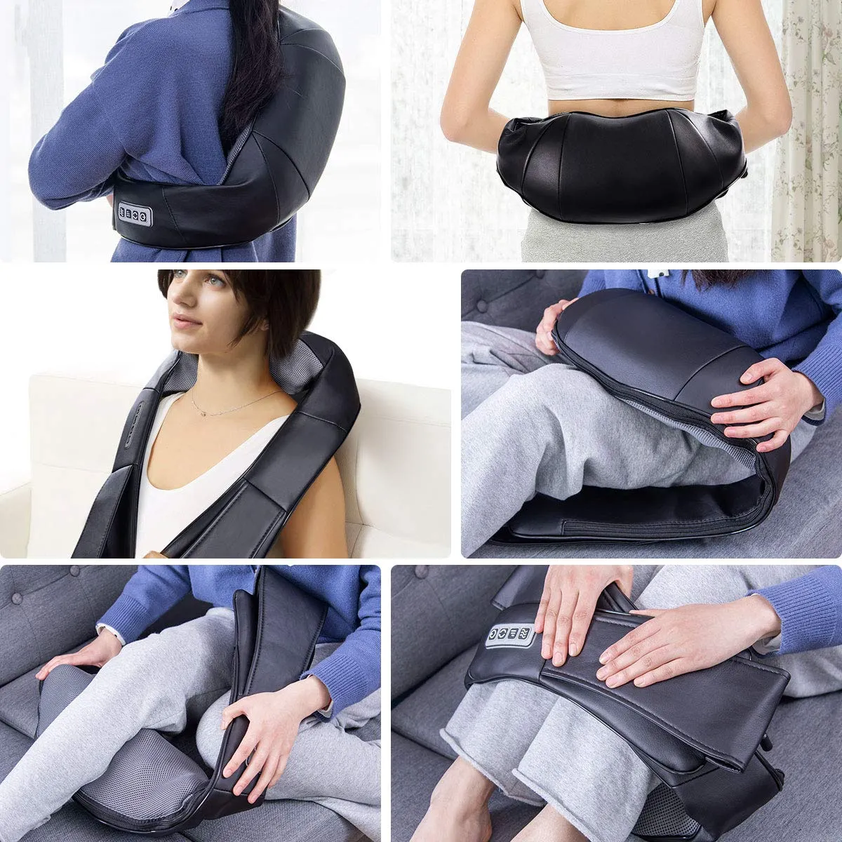 Giantex Shiatsu Neck Back Massager with Heat, Electric 3D Kneading Massage Pillow
