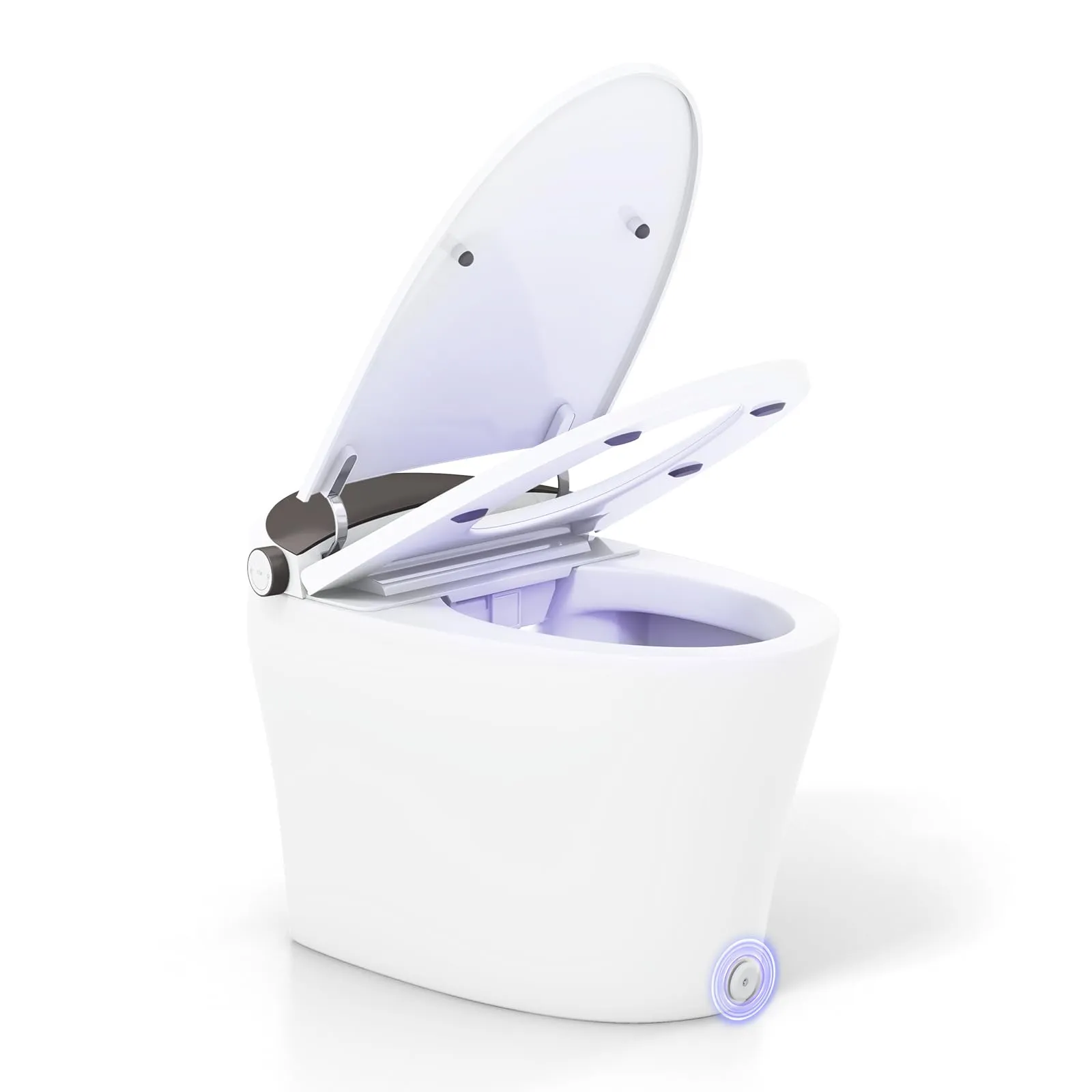 Giantex Smart Toilet, Elongated Bidet Toilet with Adjustable Heated Seat, Dryer, Night Light, Auto Open/Close, Foot Sensor bathroom organizer, toilet brush holder