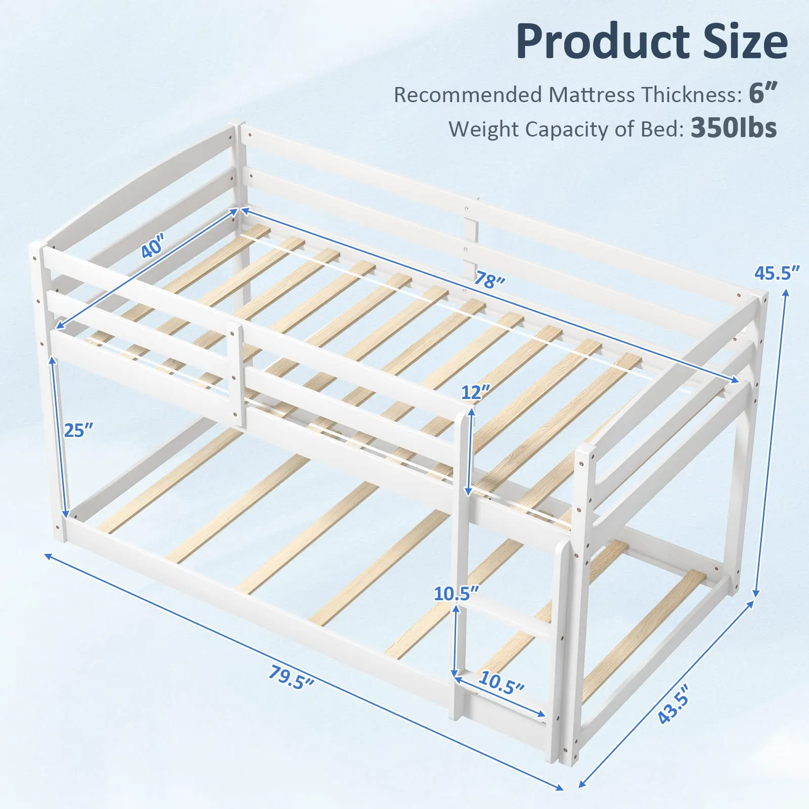 Giantex Solid Wood Twin Over Twin Bunk Bed Frame