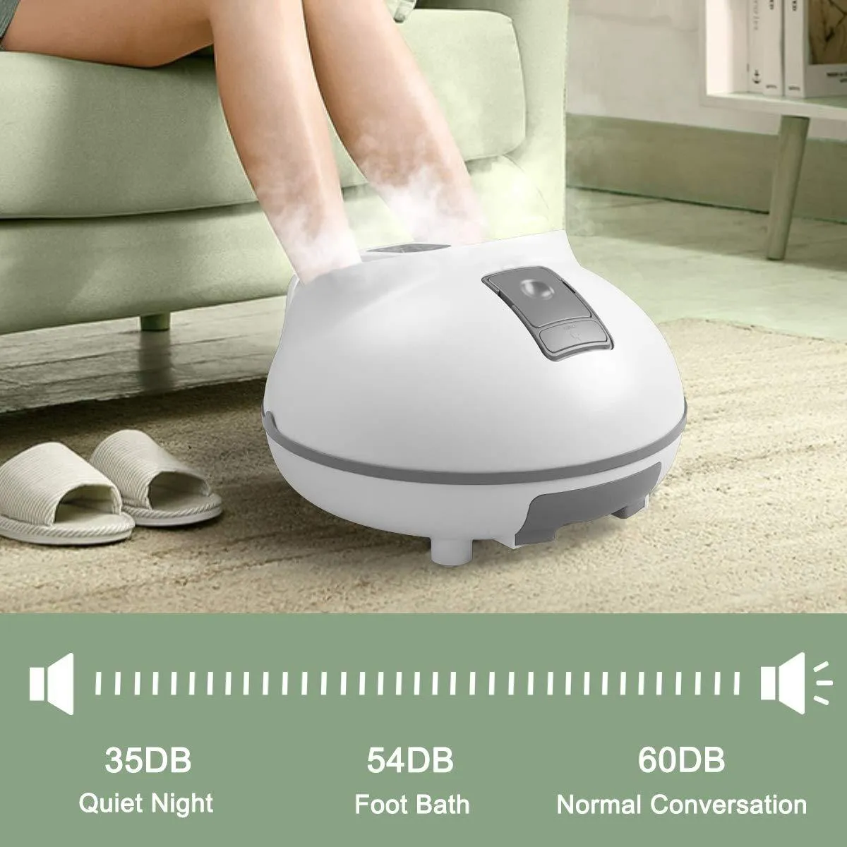 Giantex Steam Foot Spa Bath Massager w/3 Heat Levels, Pedicure Massage Rollers, Foot Spa Massager for Stress Relief (Brown/Gray)