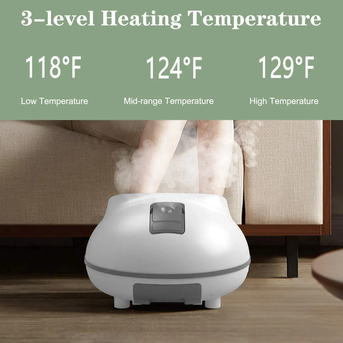 Giantex Steam Foot Spa Bath Massager w/3 Heat Levels, Pedicure Massage Rollers, Foot Spa Massager for Stress Relief (Brown/Gray)