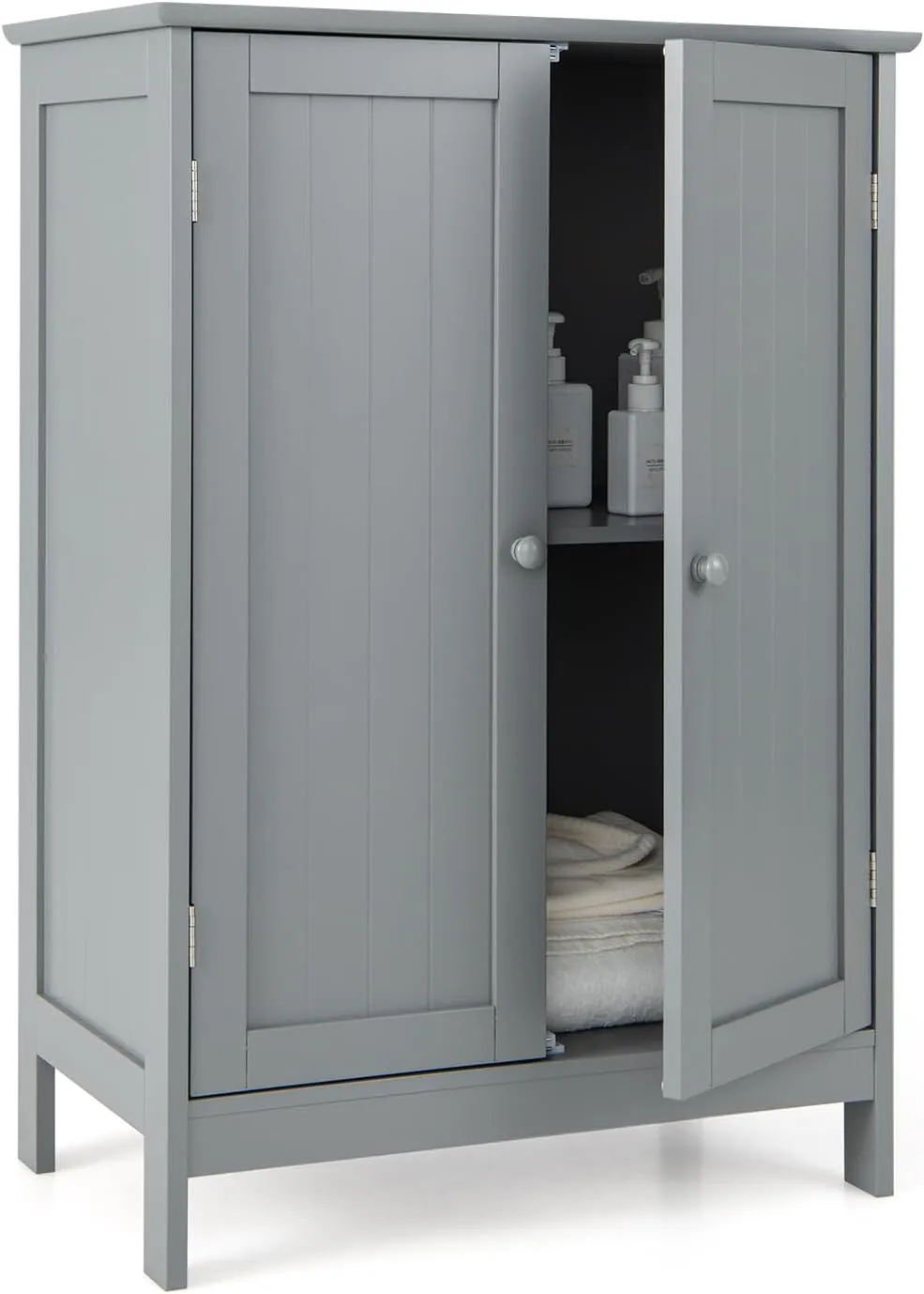 Giantex Storage Cabinet with Doors and Shelves - Freestanding Storage Organizer with Anti-Tipping Device