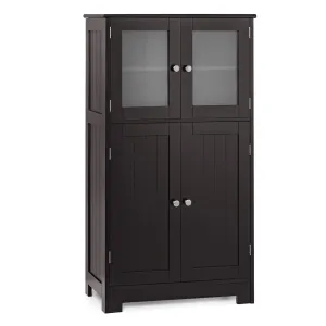Giantex Storage Cabinet with Doors - Bathroom Floor Cabinet, Freestanding Tall Cabinet bathroom organizer, toilet brush holder