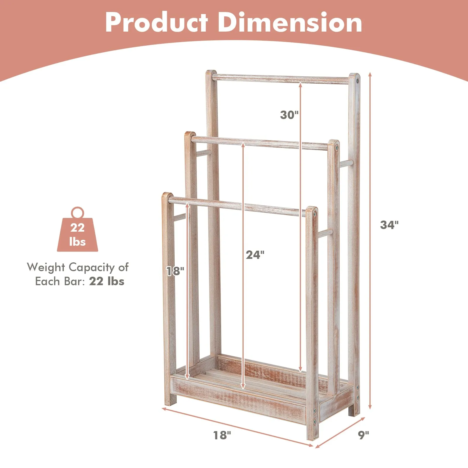 Giantex Towel Rack for Bathroom - 3 Tier Freestanding Towel Racks with Storage Shelf
