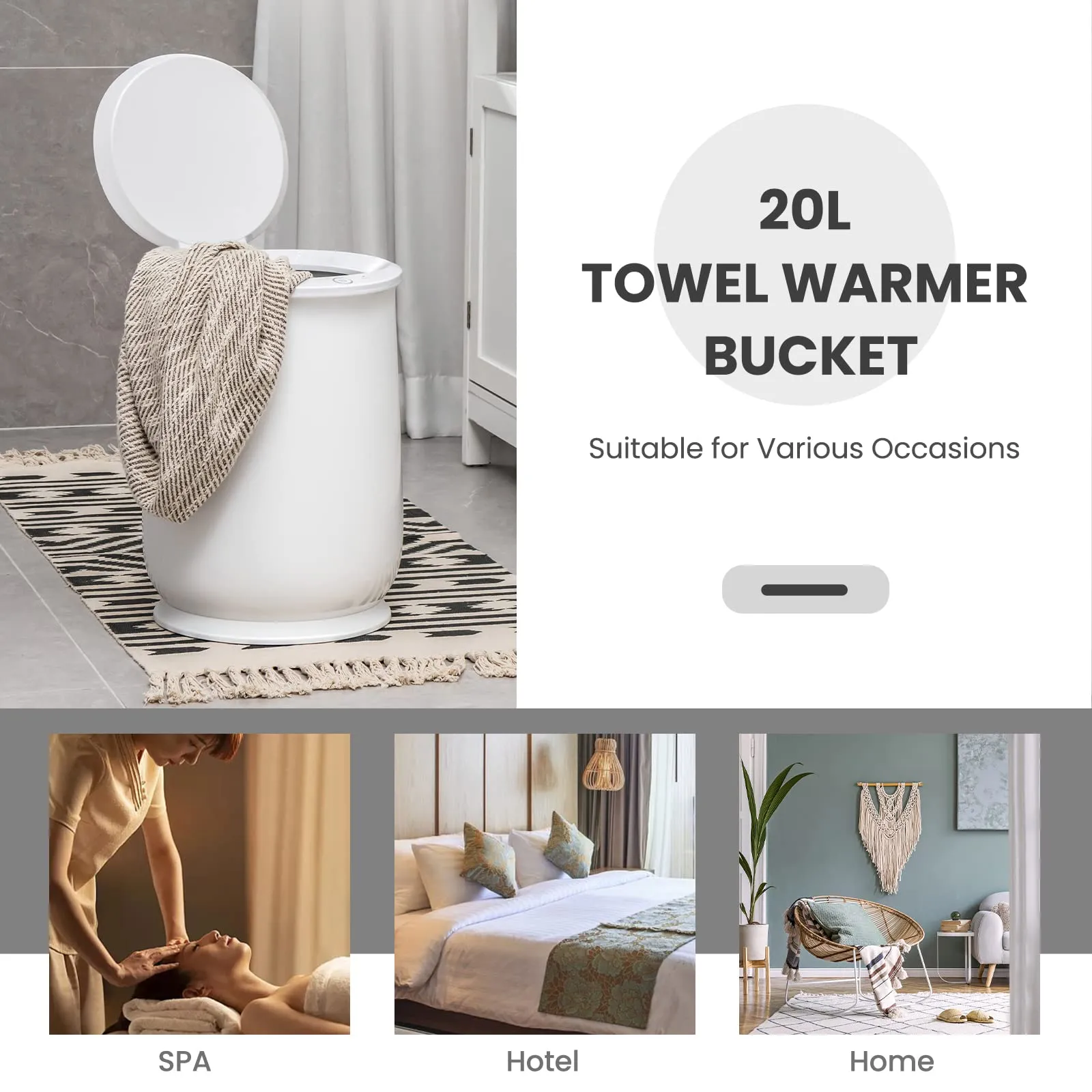 Giantex Towel Warmer Bucket for Bathroom, 21 L