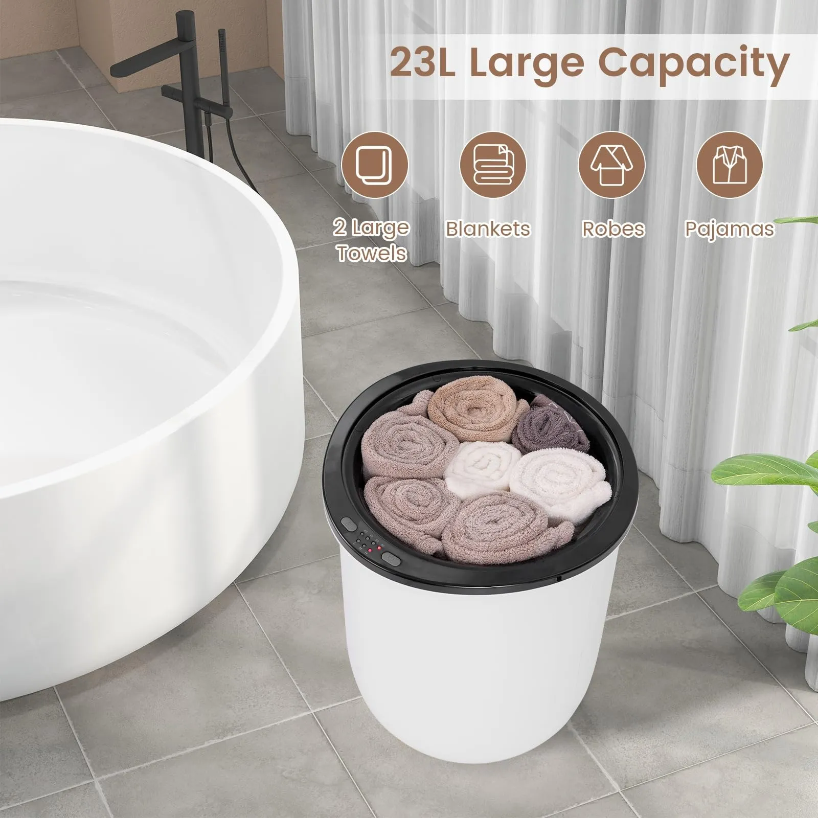 Giantex Towel Warmer for Bathroom - 23L Large Blanket Warmer with 3 Heat Settings, Built-in Timer, Auto Shut Off