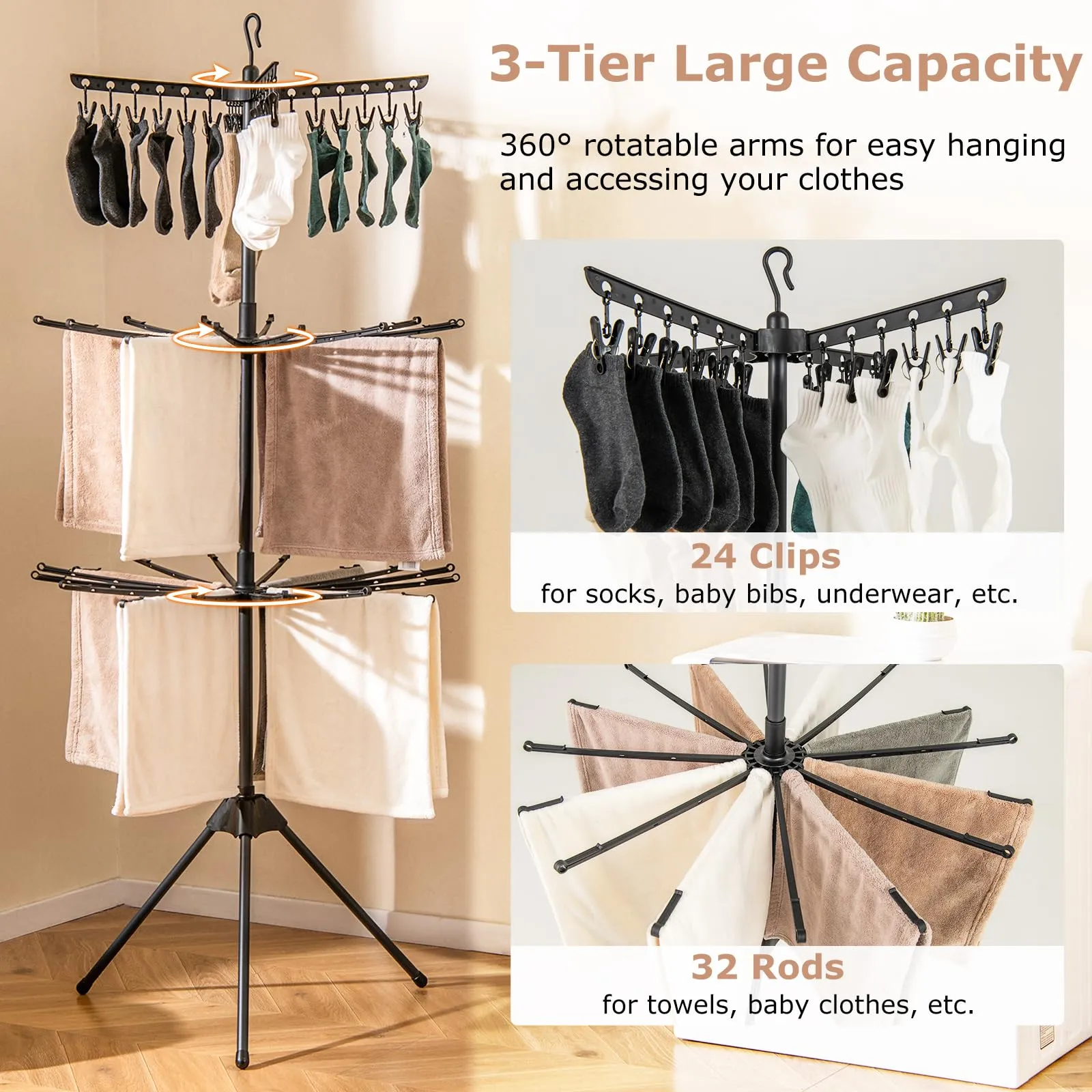 Giantex Tripod Clothes Drying Rack