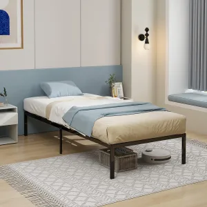 Giantex Twin Bed Frame, 14 Inch Metal Platform Bed with Under Bed Storage Space, Heavy-Duty Steel Slat Mattress Foundation bed frame, queen bed