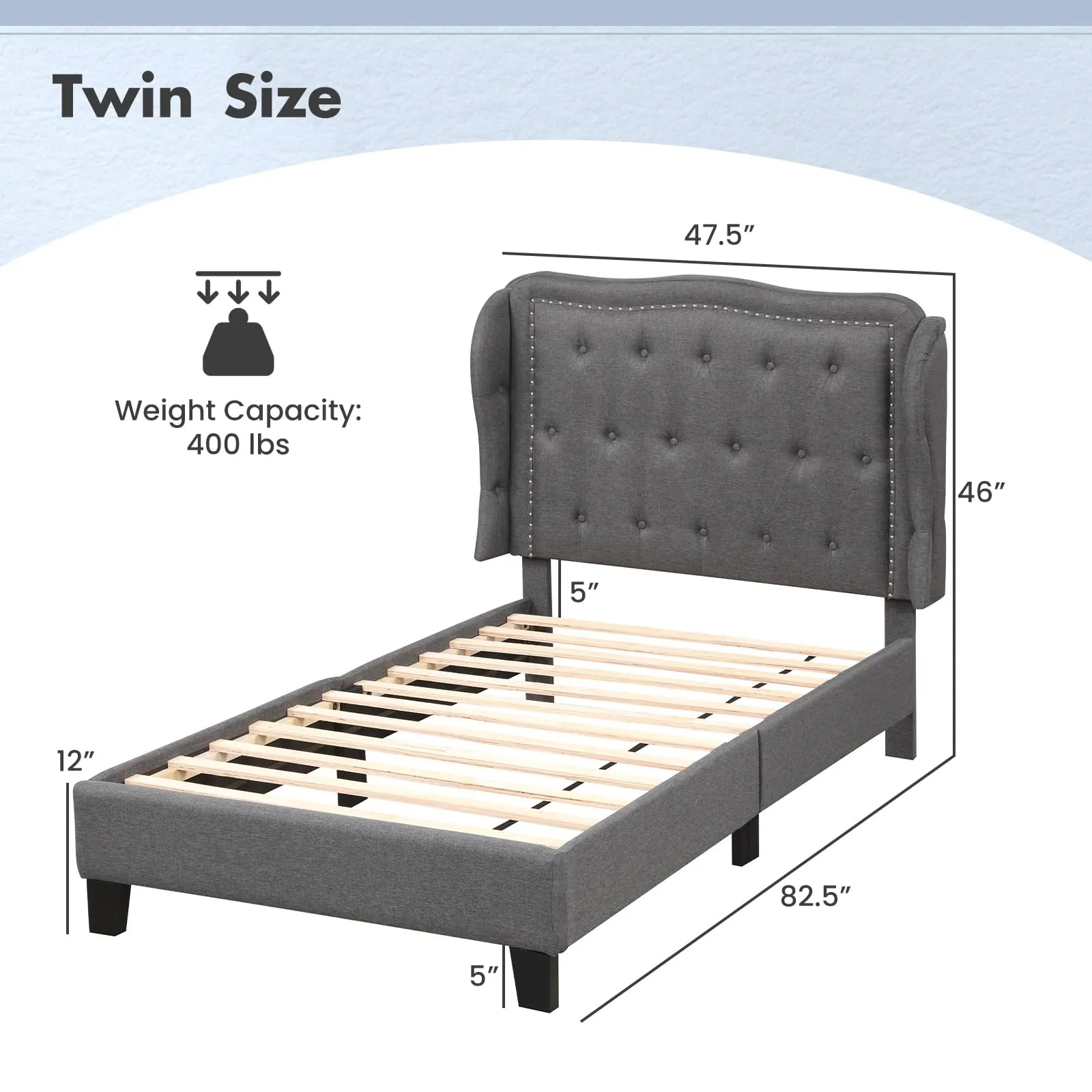 Giantex Twin Bed Frames with Headboard