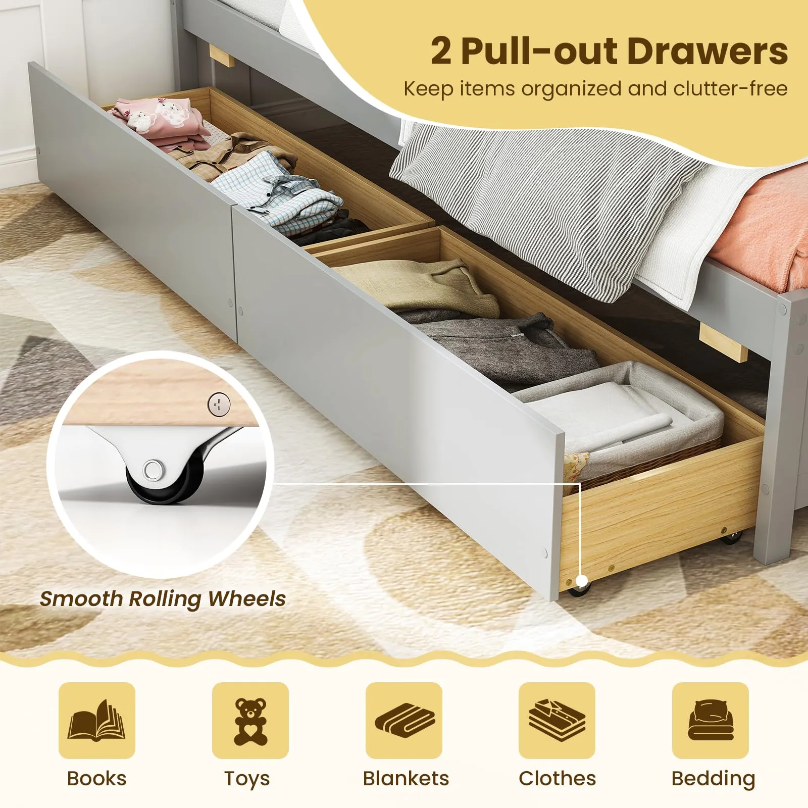 Giantex Twin Daybed with 2 Storage Drawers