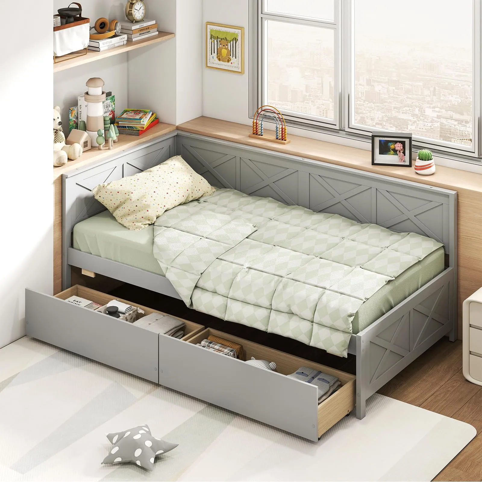 Giantex Twin Daybed with 2 Storage Drawers