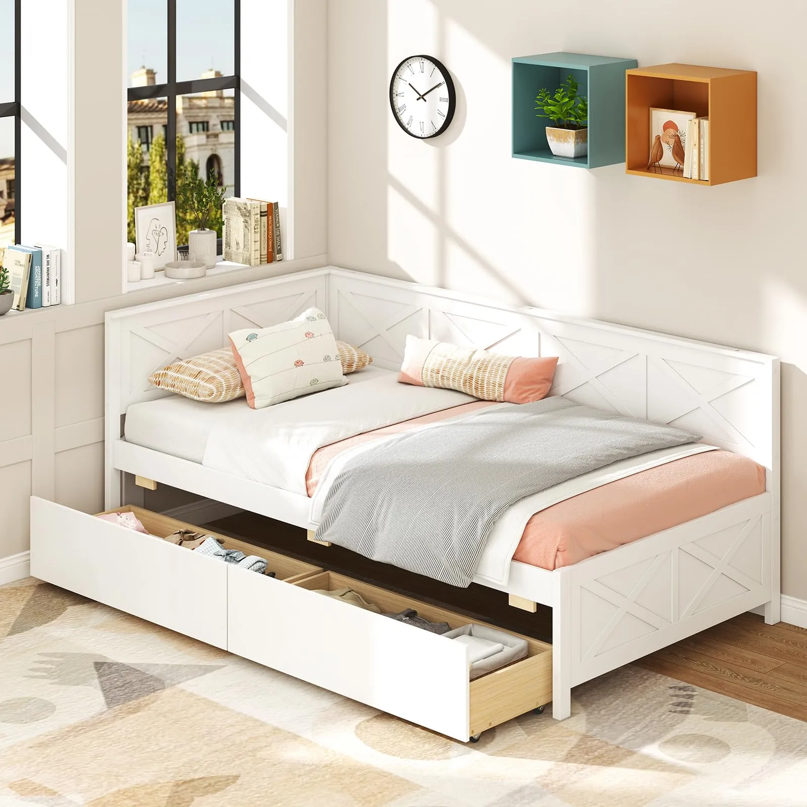 Giantex Twin Daybed with 2 Storage Drawers