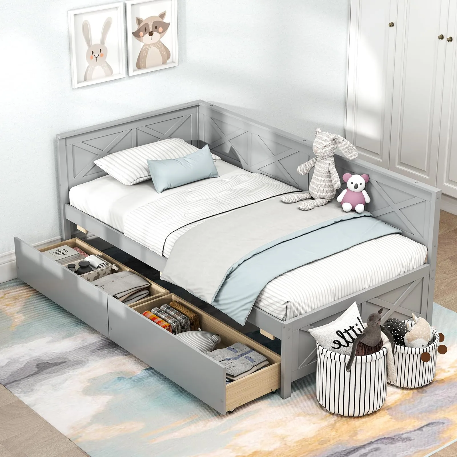 Giantex Twin Daybed with 2 Storage Drawers
