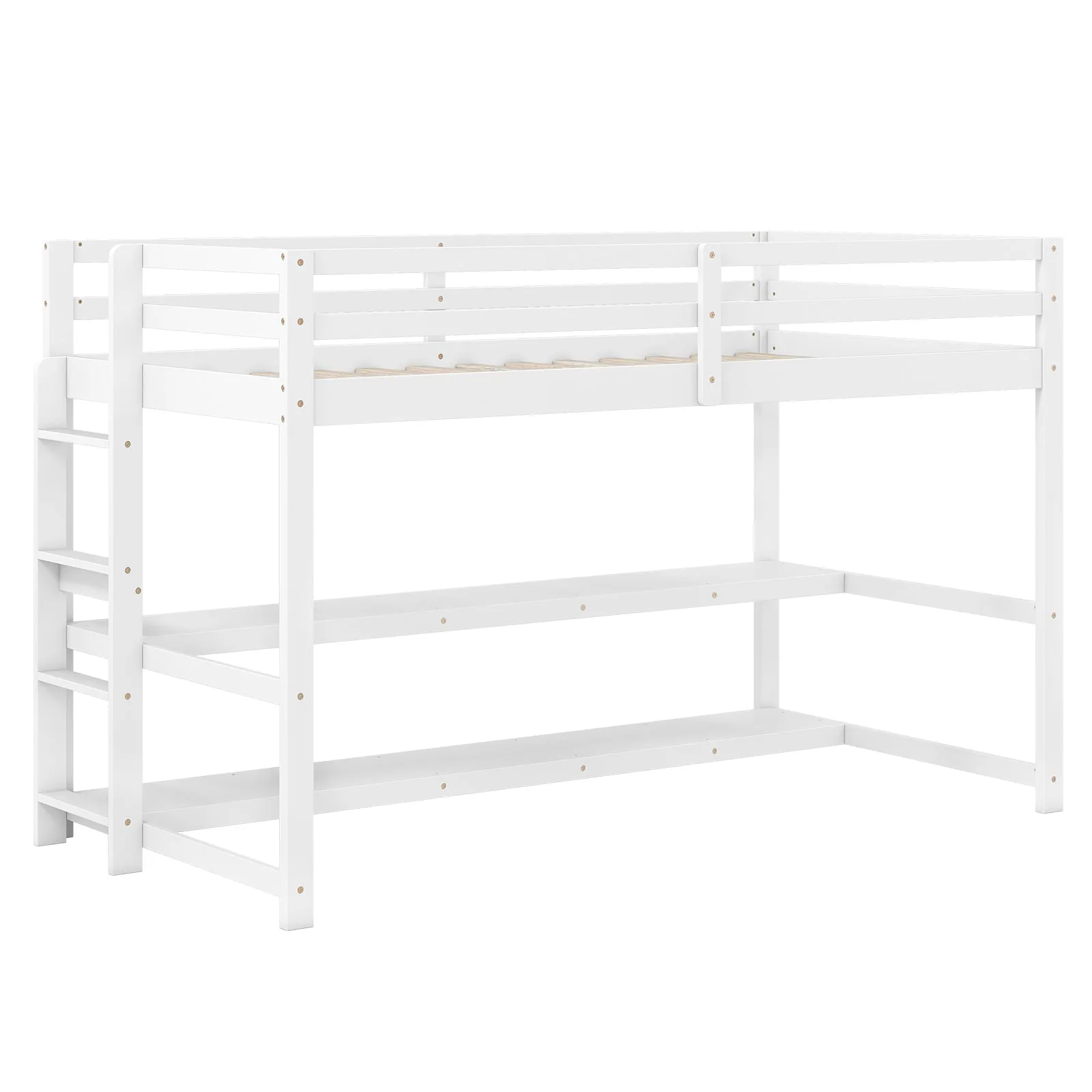 Giantex Twin Low Loft Bed with Storage Shelves bed frame, queen bed