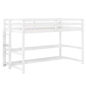 Giantex Twin Low Loft Bed with Storage Shelves bed frame, queen bed