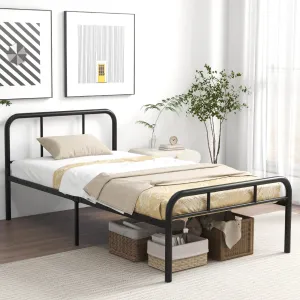 Giantex Twin Size Bed Frame, Modern Metal Platform Bed with Headboard and Footboard, Heavy Duty Steel Slat Support Mattress Foundation bed frame, queen bed